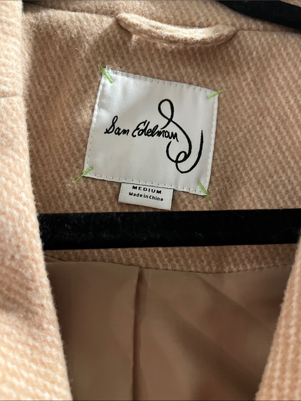 Sam Edelman Cream Wool-Blend Pea Coat